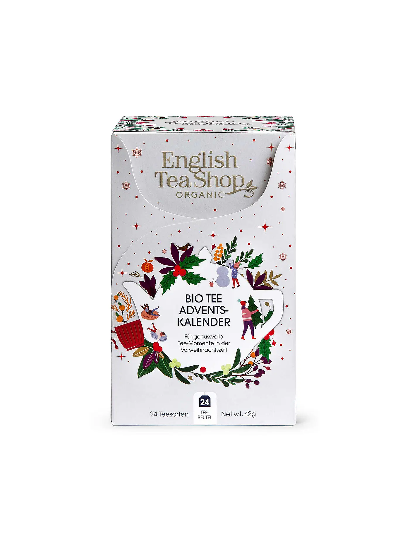 ENGLISH TEA SHOP | Tee Adventskalender 2022 weiß, 24 verschiedene BIO Tees | 